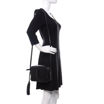 Saint Laurent Calfskin Matelasse Monogram Lou Camera Bag Black 2 of 9