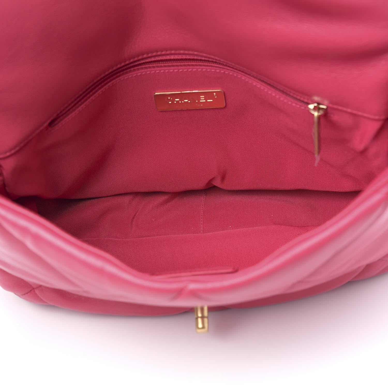Chanel Lambskin Quilted Medium 19 Flap Dark Pink 4 of 9