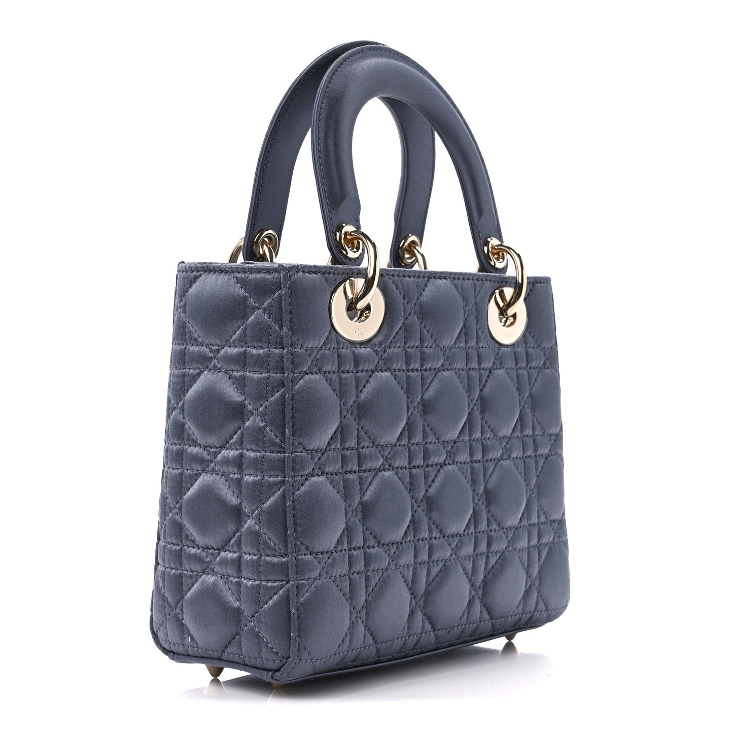 Satin Swarovski Crystal Cannage Small Lady Dior Grey