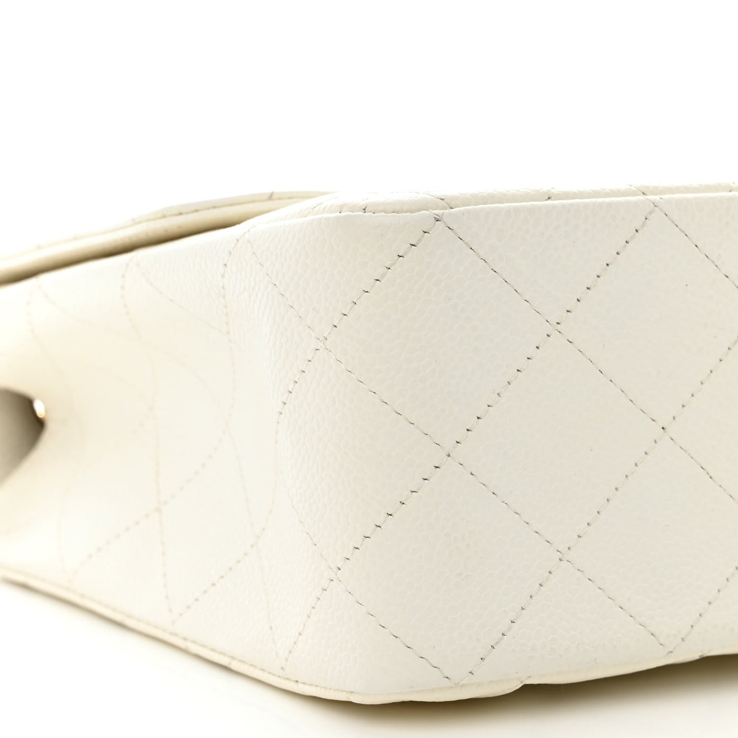 Caviar Quilted Jumbo Single Flap White