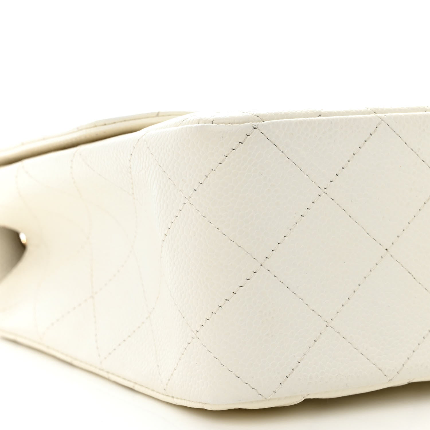 Chanel Caviar Quilted Jumbo Single Flap White 9 of 10