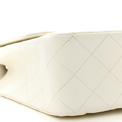 Chanel Caviar Quilted Jumbo Single Flap White 9 of 10