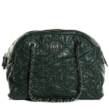 Chanel Calfskin Ultra Stitch Shoulder Bag Green 1 of 7