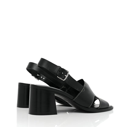 Hermes Calfskin Elbe 60 Sandals 38 Black 4 of 11