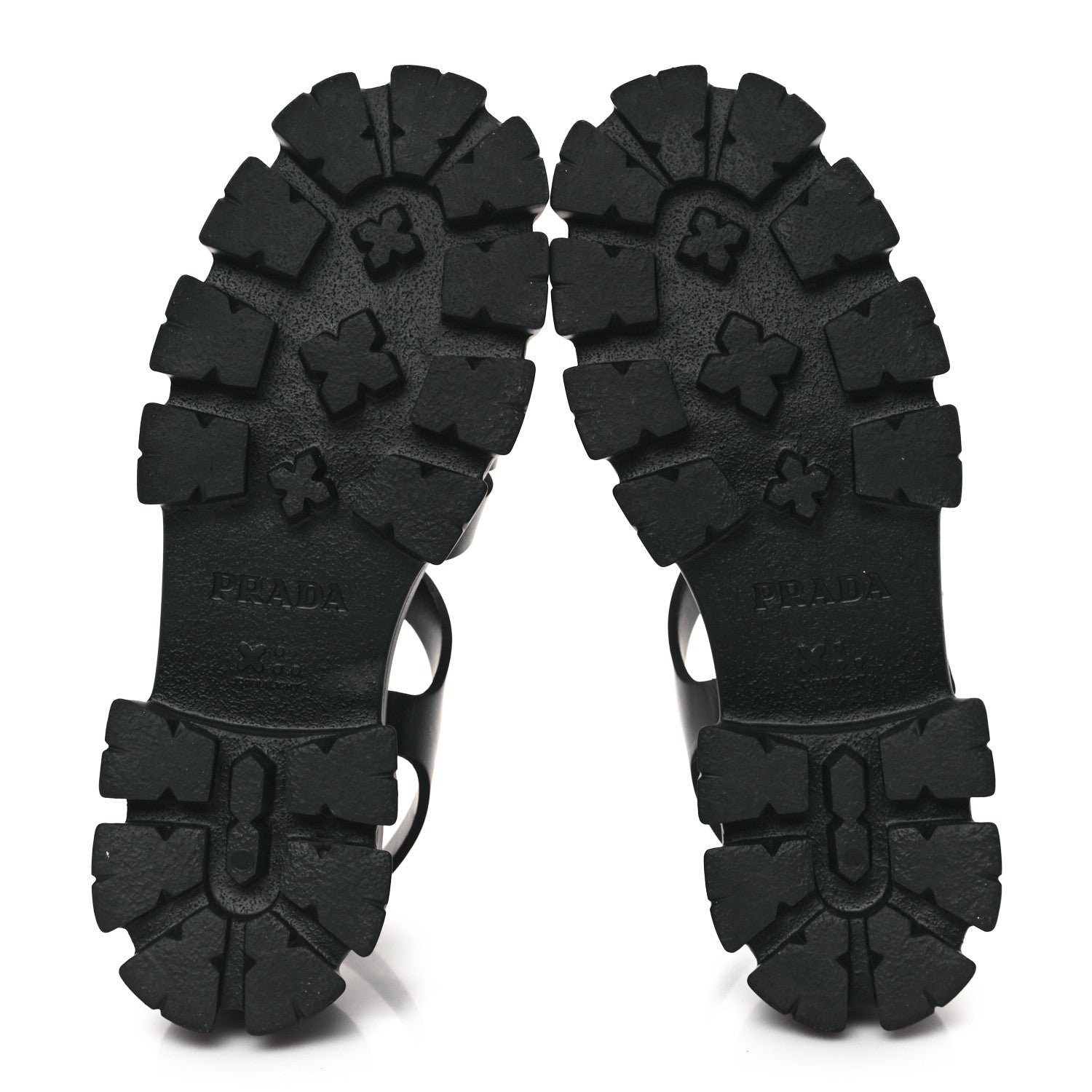 Prada Foam Rubber Triangle Logo Monolith 55mm Cage Sandals 41 Black 5 of 9