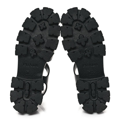 Prada Foam Rubber Triangle Logo Monolith 55mm Cage Sandals 41 Black 5 of 9