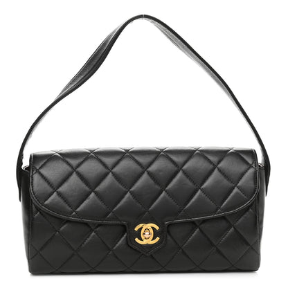 Chanel Lambskin Quilted CC Flap Shoulder Bag Black 1 of 12