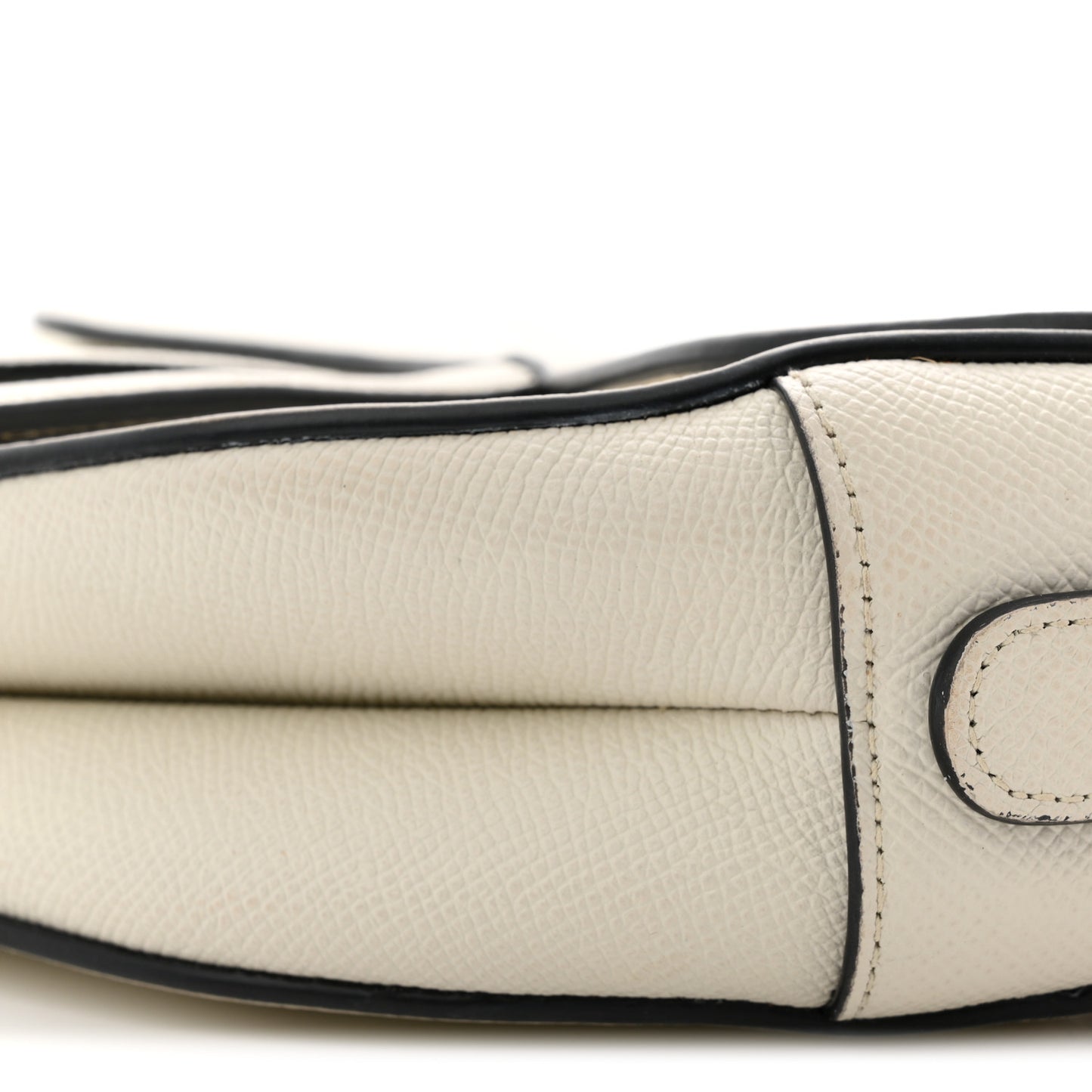 Grained Calfskin Saddle Bag With Strap Latte