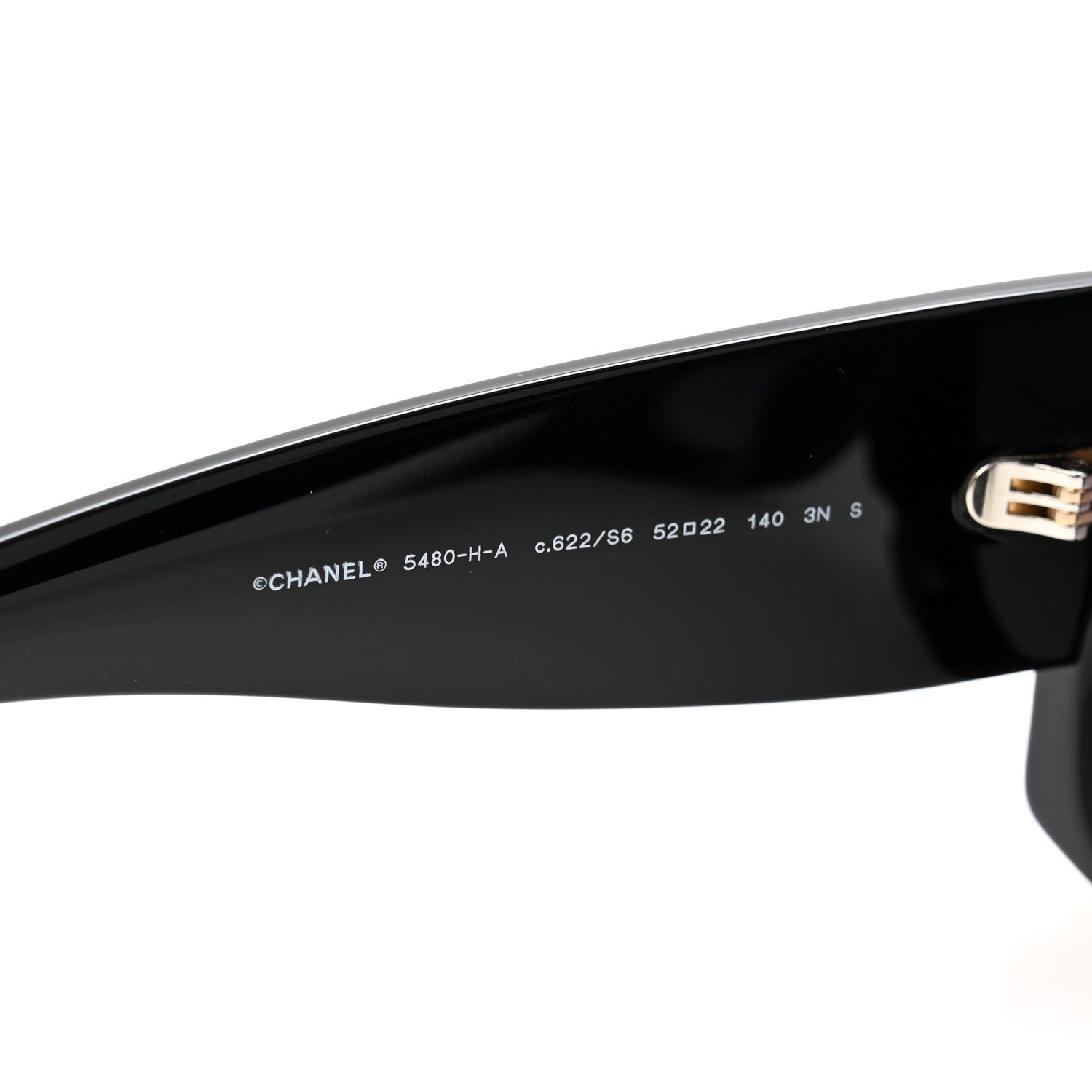 Chanel Acetate Pearl Rectangle Sunglasses 5480-H-A Black 5 of 9
