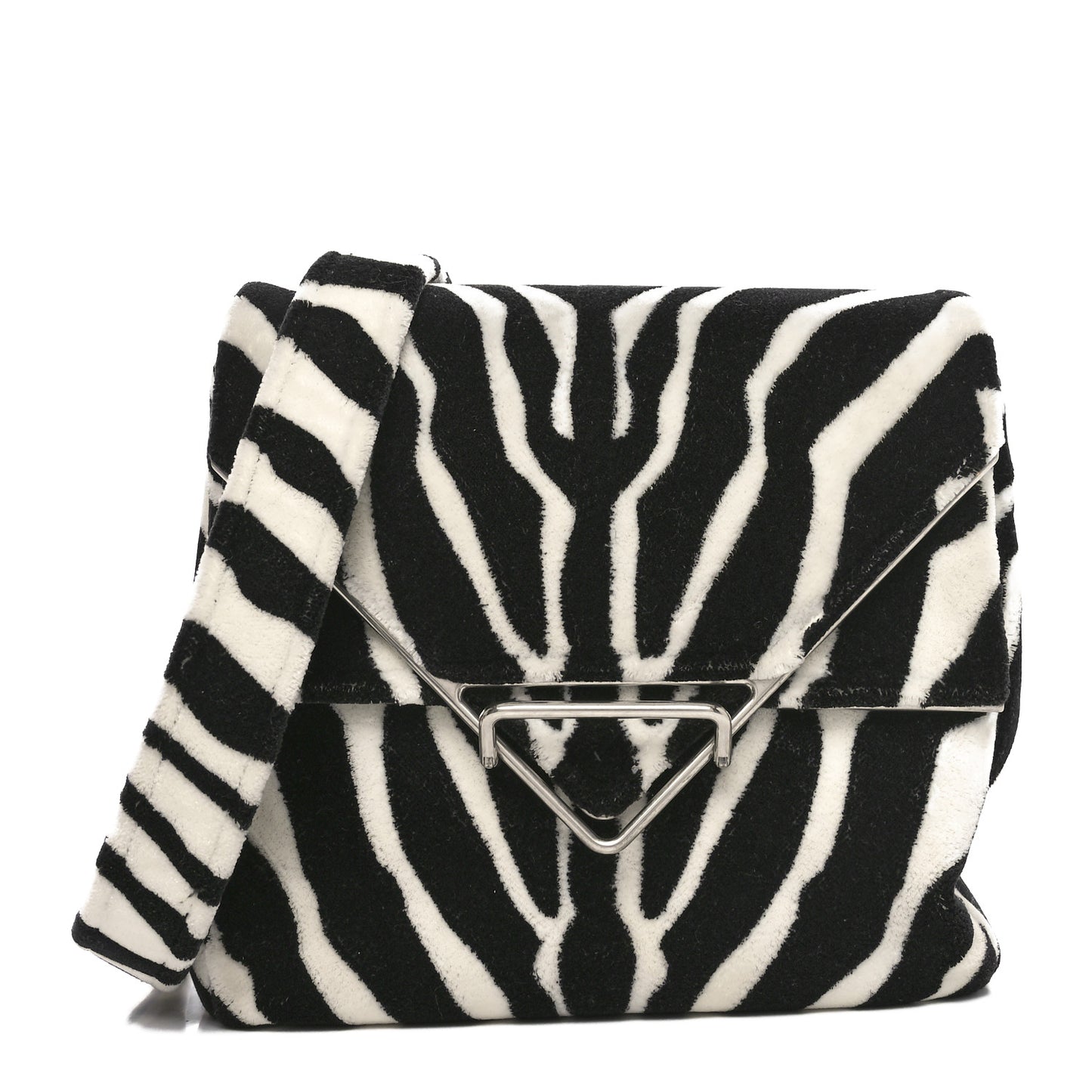 Tufted Zebra Clip Bag Black White