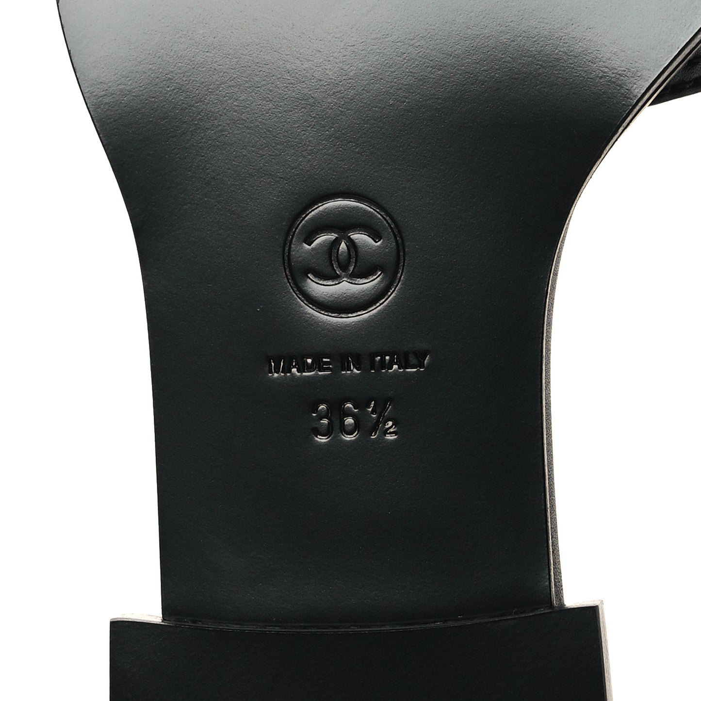 Shiny Calfskin CC Mules 36.5 Black