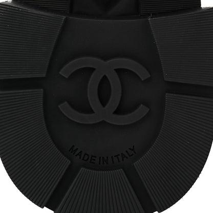 Chanel Calfskin Knit CC Short Boots 38 Black 7 of 10