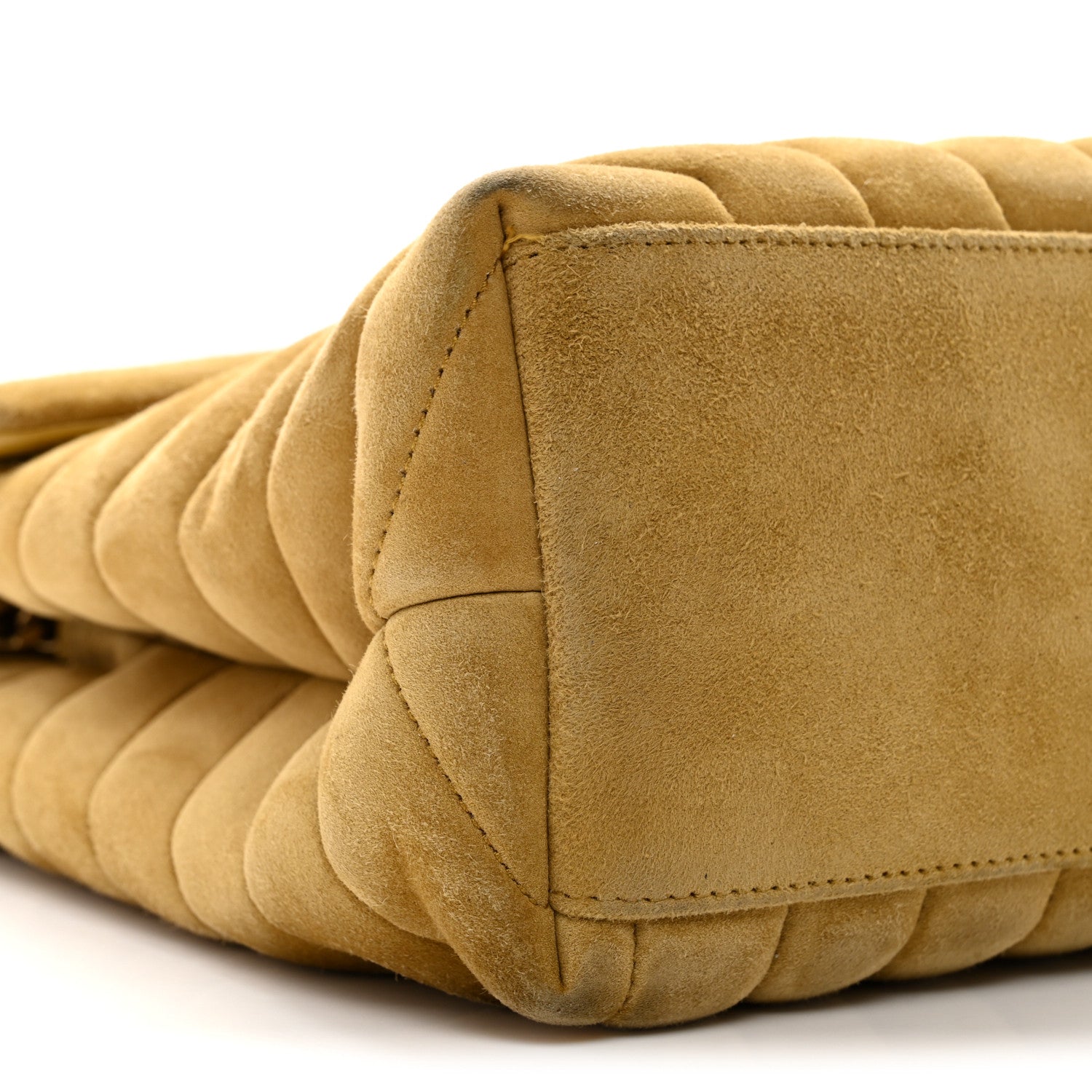 Saint Laurent Suede Y Quilted Monogram Medium Loulou Chain Satchel Chartreuse 9 of 15