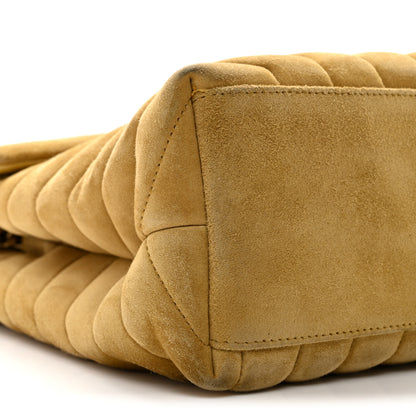 Saint Laurent Suede Y Quilted Monogram Medium Loulou Chain Satchel Chartreuse 9 of 15