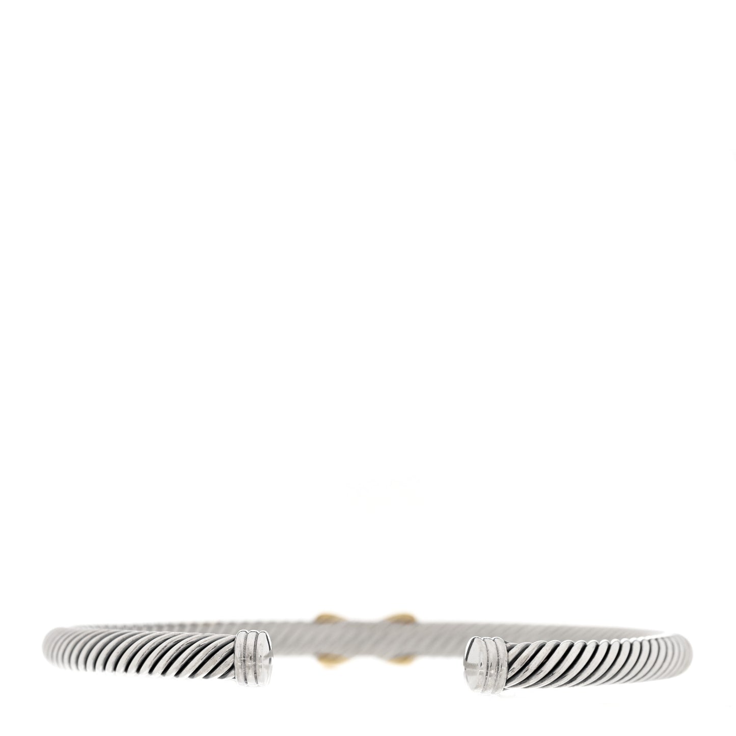 Sterling Silver 18K Yellow Gold 4mm X Station Cable Bracelet