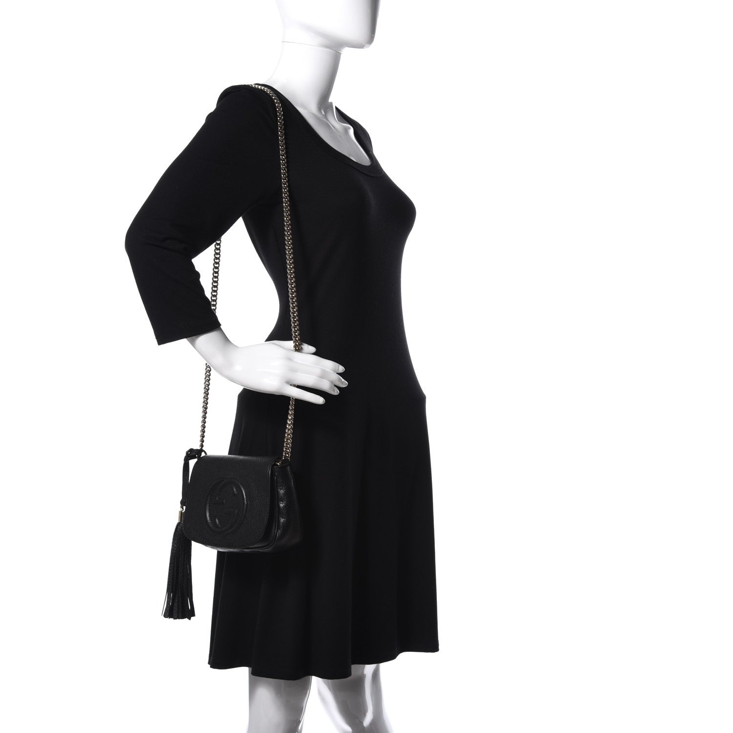 Gucci Pebbled Calfskin Small Soho Flap Crossbody Black 2 of 10