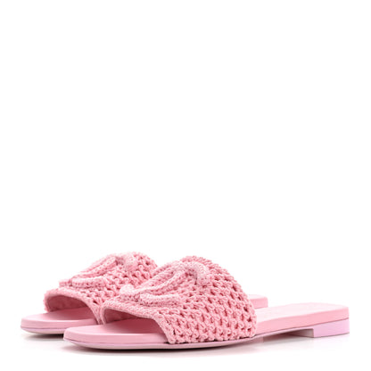 Chanel Crochet CC Mules Sandals 36.5 Rose 4 of 13