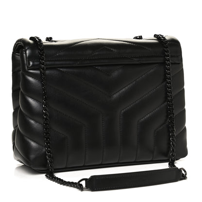 Saint Laurent Calfskin Y Quilted Monogram Small Loulou Chain Satchel Black 2 of 11