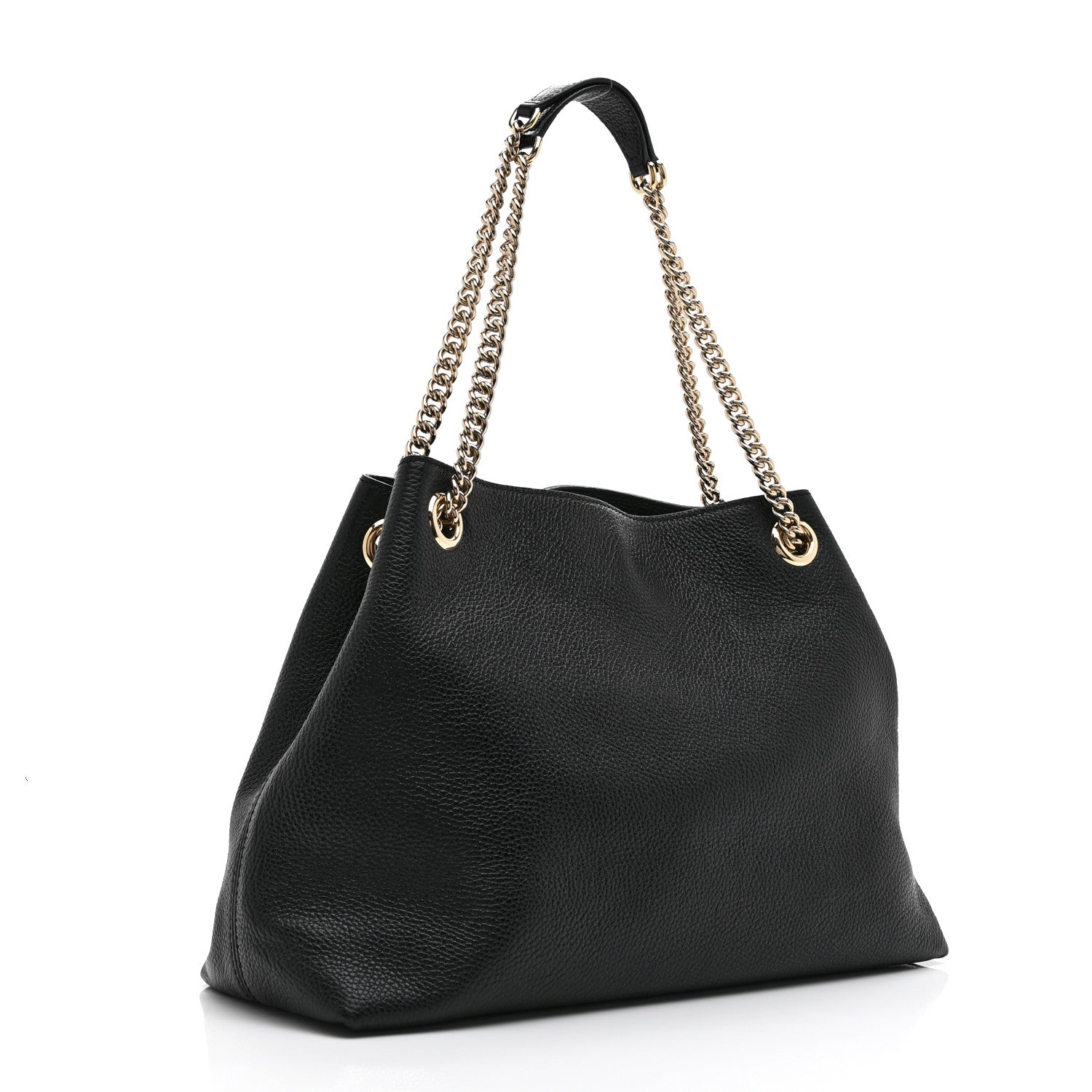 Gucci Pebbled Calfskin Medium Soho Chain Shoulder Bag Black 3 of 11