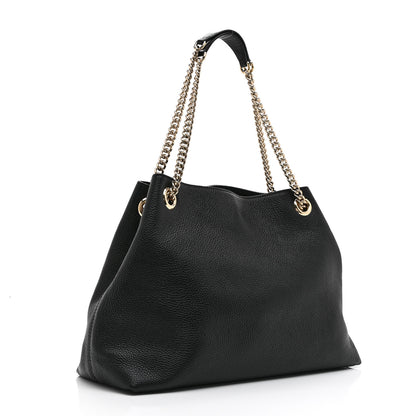 Gucci Pebbled Calfskin Medium Soho Chain Shoulder Bag Black 3 of 11