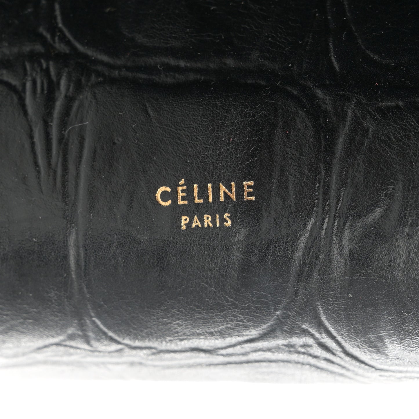 Calfskin Crocodile Embossed Small Belt Bag Black