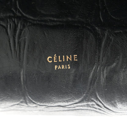 Celine Calfskin Crocodile Embossed Small Belt Bag Black 6 of 13
