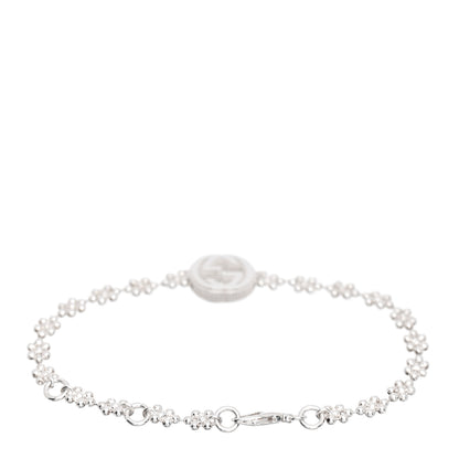 Gucci Sterling Silver Interlocking GG Beaded Flower Bracelet 3 of 4