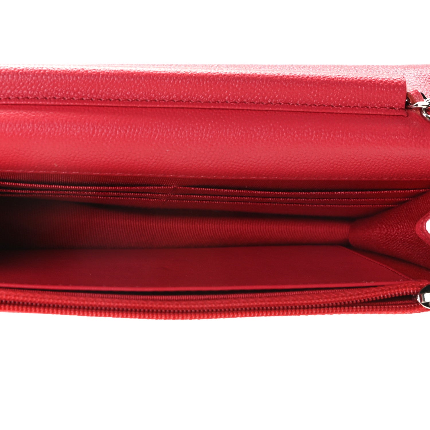 Chanel Caviar Quilted Wallet On Chain WOC Red 5 of 6