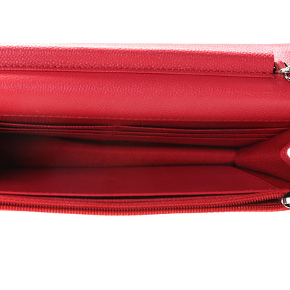 Chanel Caviar Quilted Wallet On Chain WOC Red 5 of 6