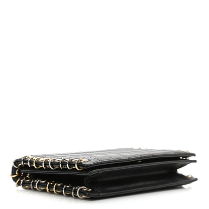 Chanel Lambskin Chocolate Bar Piercing CC Studded Small Chain Flap Bag Black 4 of 12
