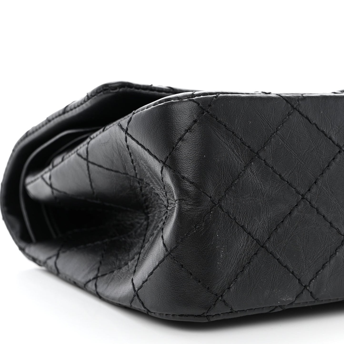Aged Calfskin Quilted 2.55 Reissue 225 Flap So Black
