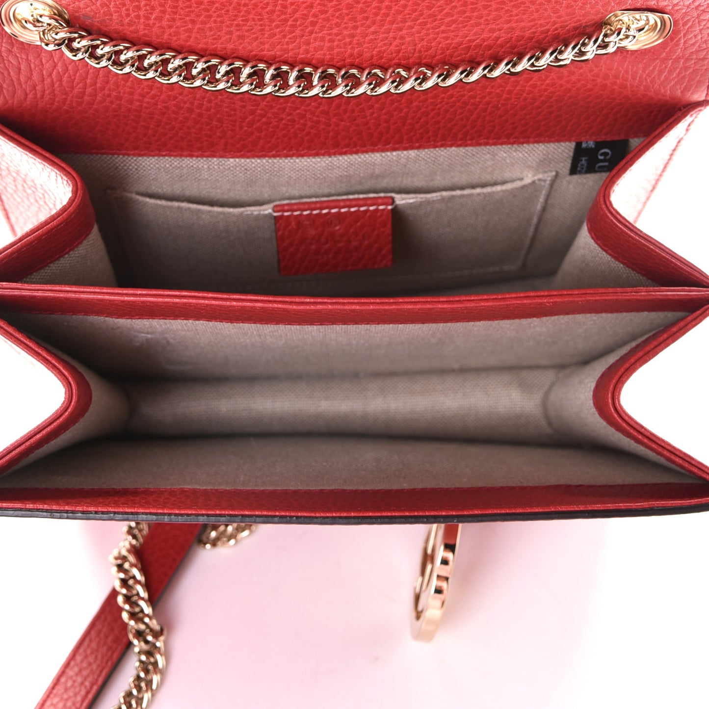 Dollar Calfskin Small Interlocking G Shoulder Bag Red