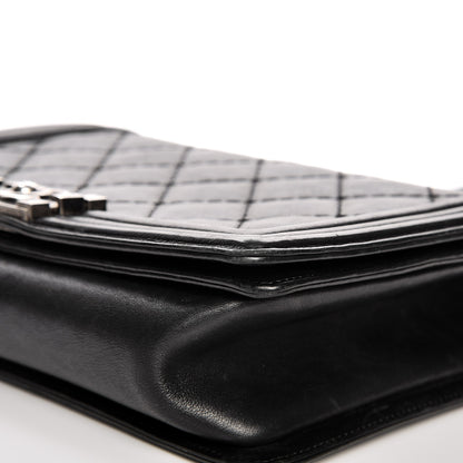 Chanel Calfskin Quilted Double Stitch New Medium Boy Flap Black 12 of 15