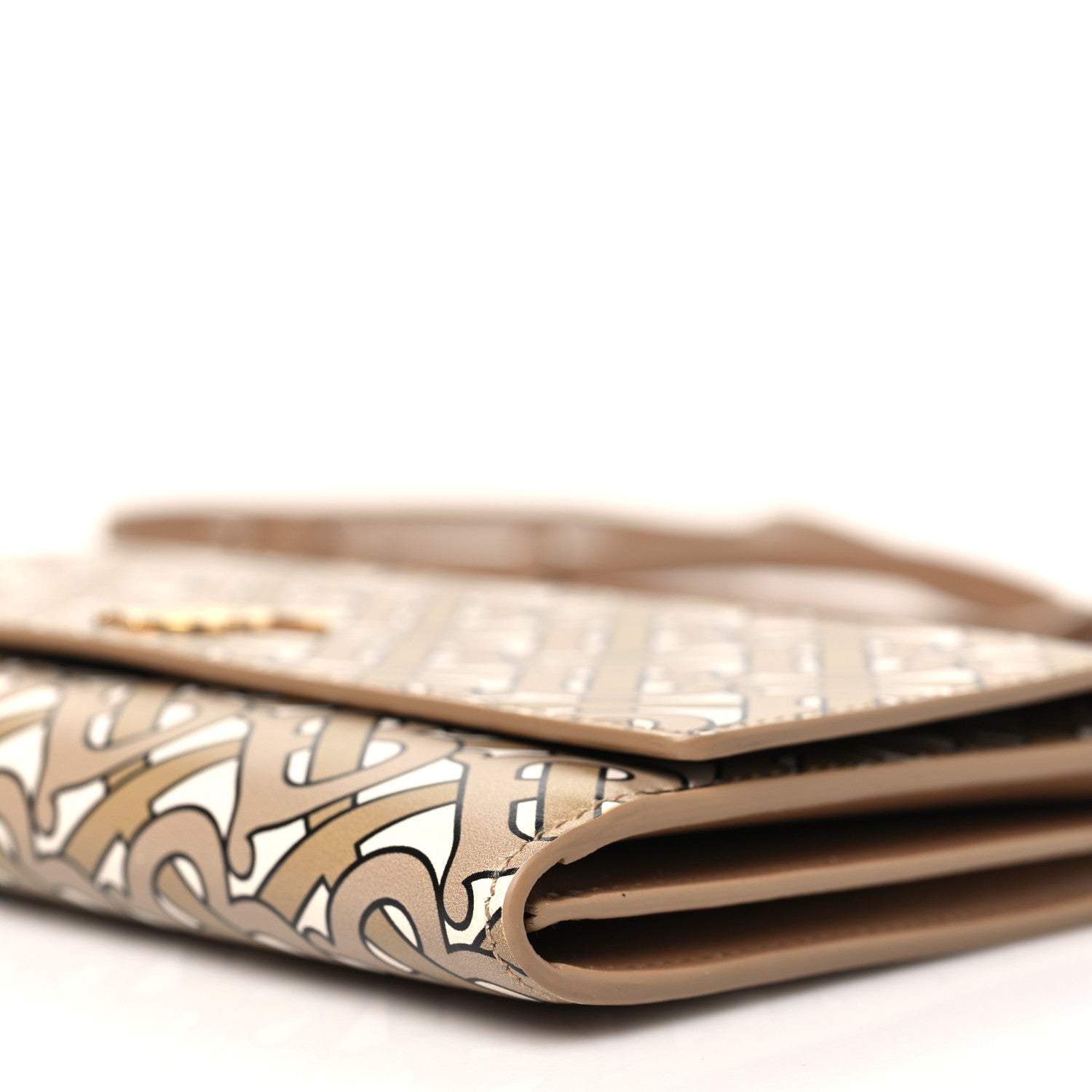 Burberry Calfskin Monogram TB Hazelmere Wallet With Detachable Strap Beige 11 of 12
