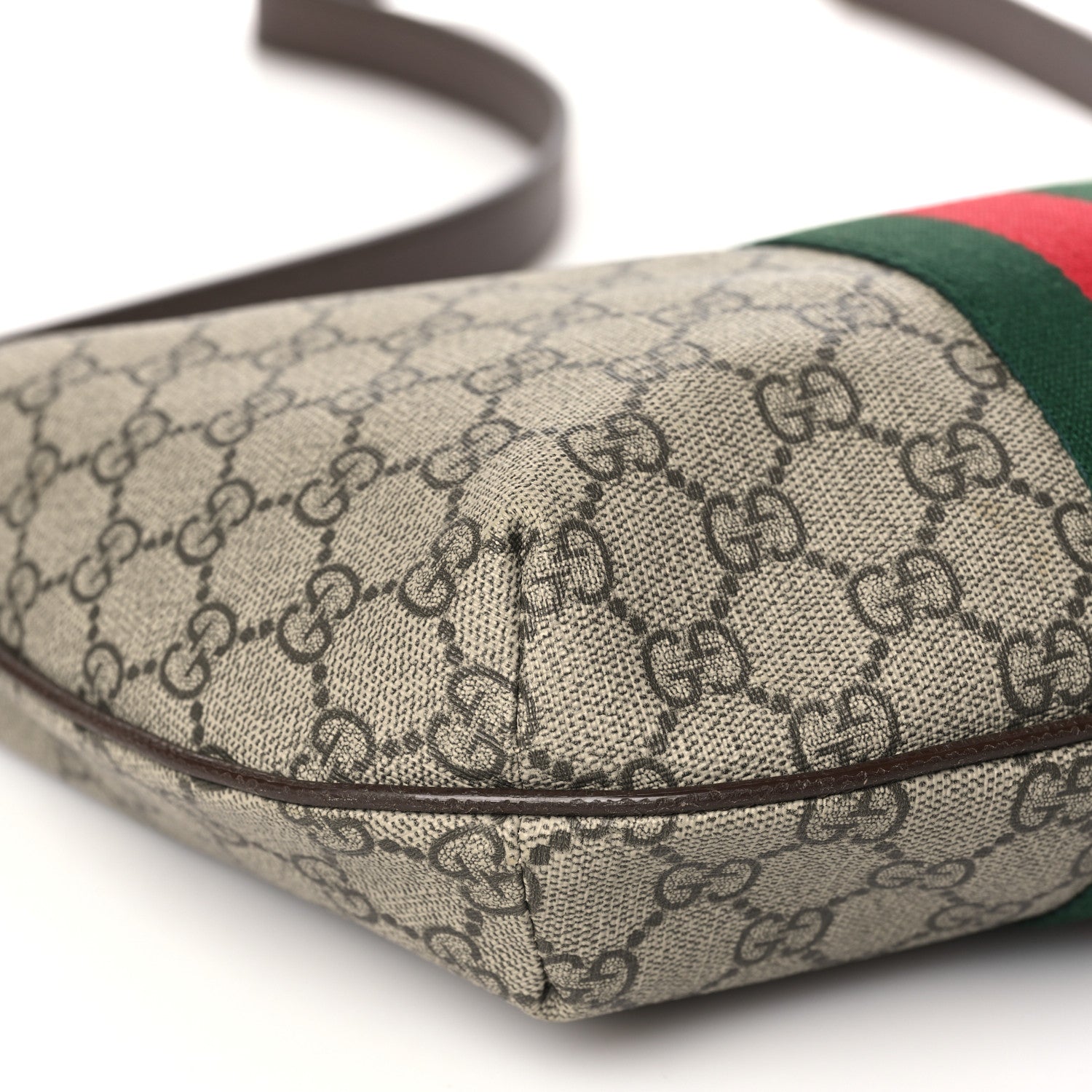 Gucci GG Supreme Monogram Web Small Ophidia Half Moon Hobo Brown 9 of 14