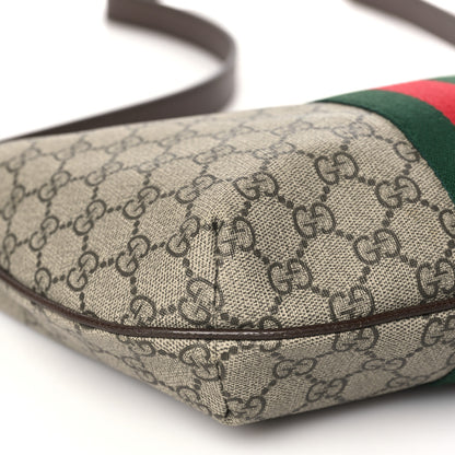 Gucci GG Supreme Monogram Web Small Ophidia Half Moon Hobo Brown 9 of 14