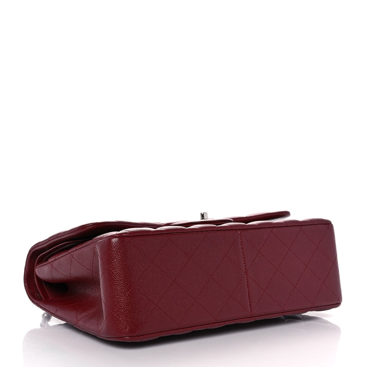 Caviar Quilted Jumbo Double Flap Dark Red