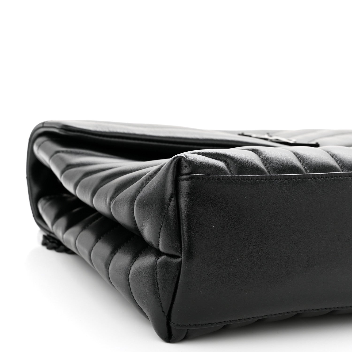 Saint Laurent Calfskin Y Quilted Monogram Monochrome Medium Loulou Chain Satchel Black 9 of 10