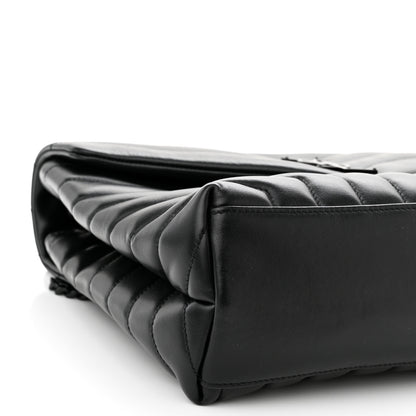 Saint Laurent Calfskin Y Quilted Monogram Monochrome Medium Loulou Chain Satchel Black 9 of 10