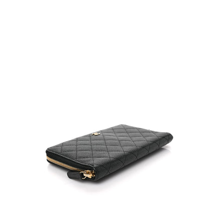 Chanel Caviar Quilted Large Zip Around Organizer Wallet Black 4 of 6
