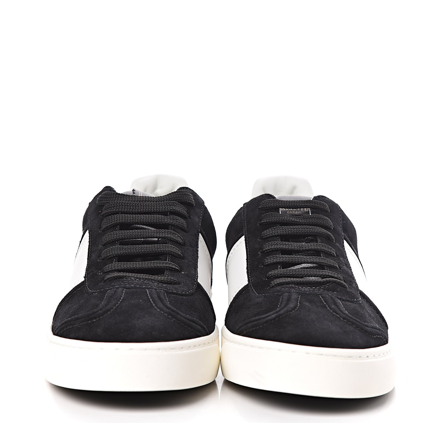 Suede Calfskin Mens Rockstud Flycrew Sneakers 43 Black White