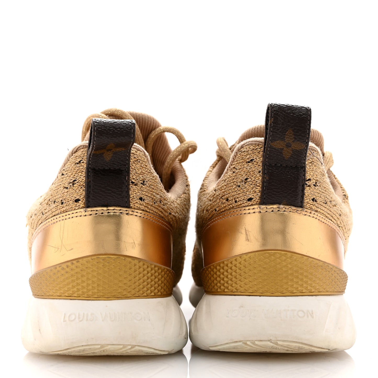 Technical Nylon Monogram Rubber Aftergame Sneakers 37.5 Gold