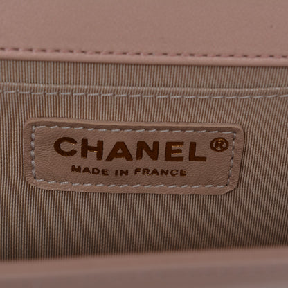 Chanel Iridescent Calfskin Quilted Medium Boy Flap Light Pink 6 of 7