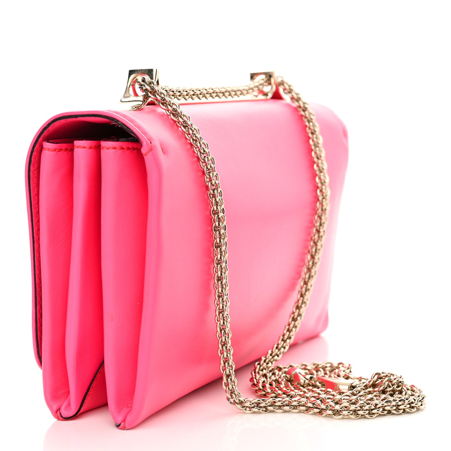 Calfskin Va Va Voom Shoulder Bag Pop Fuxia