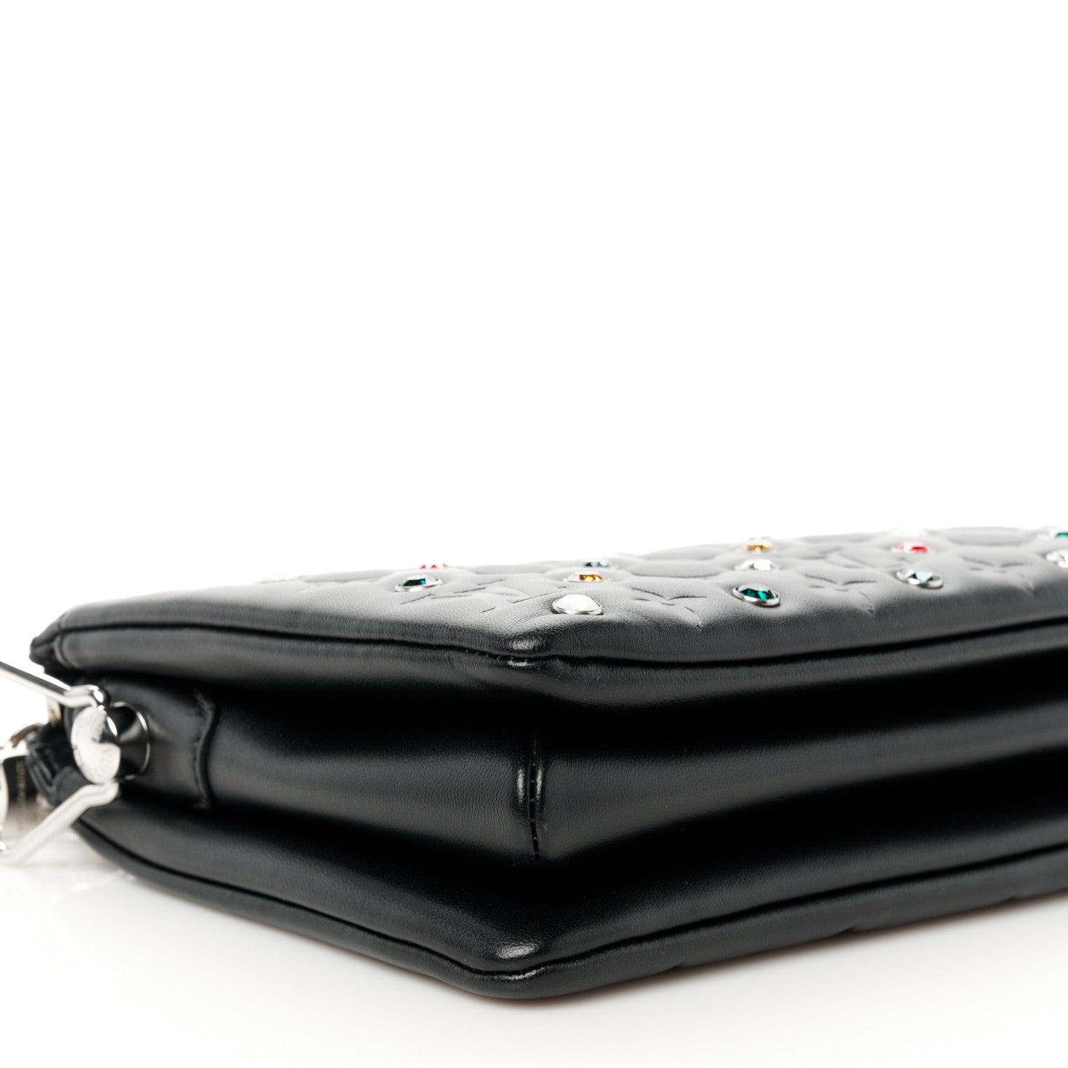 Louis Vuitton Lambskin Monogram Crystal Embossed Embellished Coussin BB Black 11 of 13