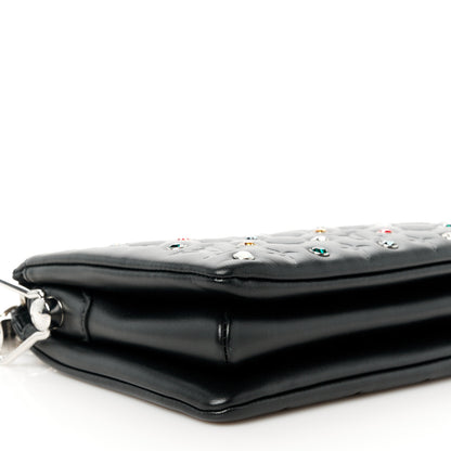 Louis Vuitton Lambskin Monogram Crystal Embossed Embellished Coussin BB Black 11 of 13