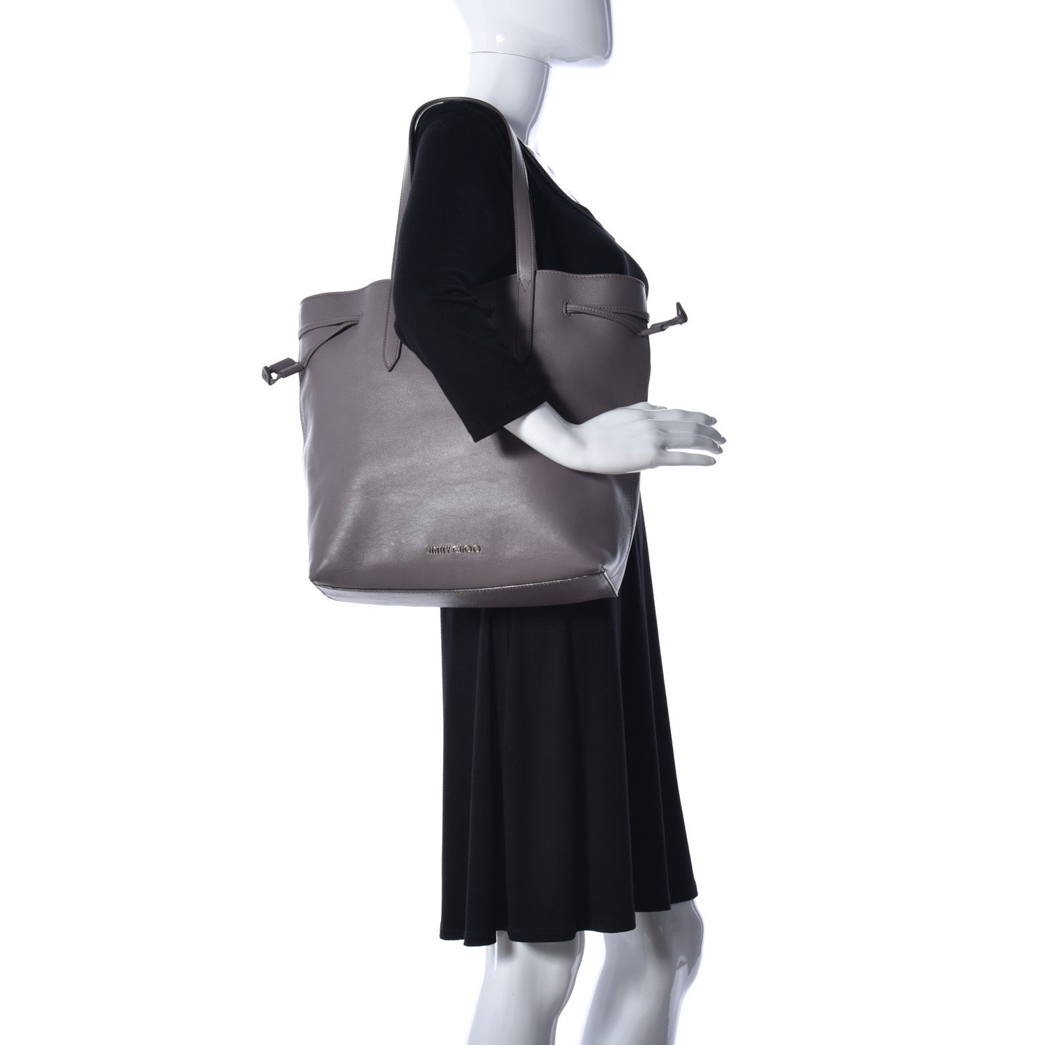 Jimmy Choo Calfskin Barra Tote Grey 2 of 10