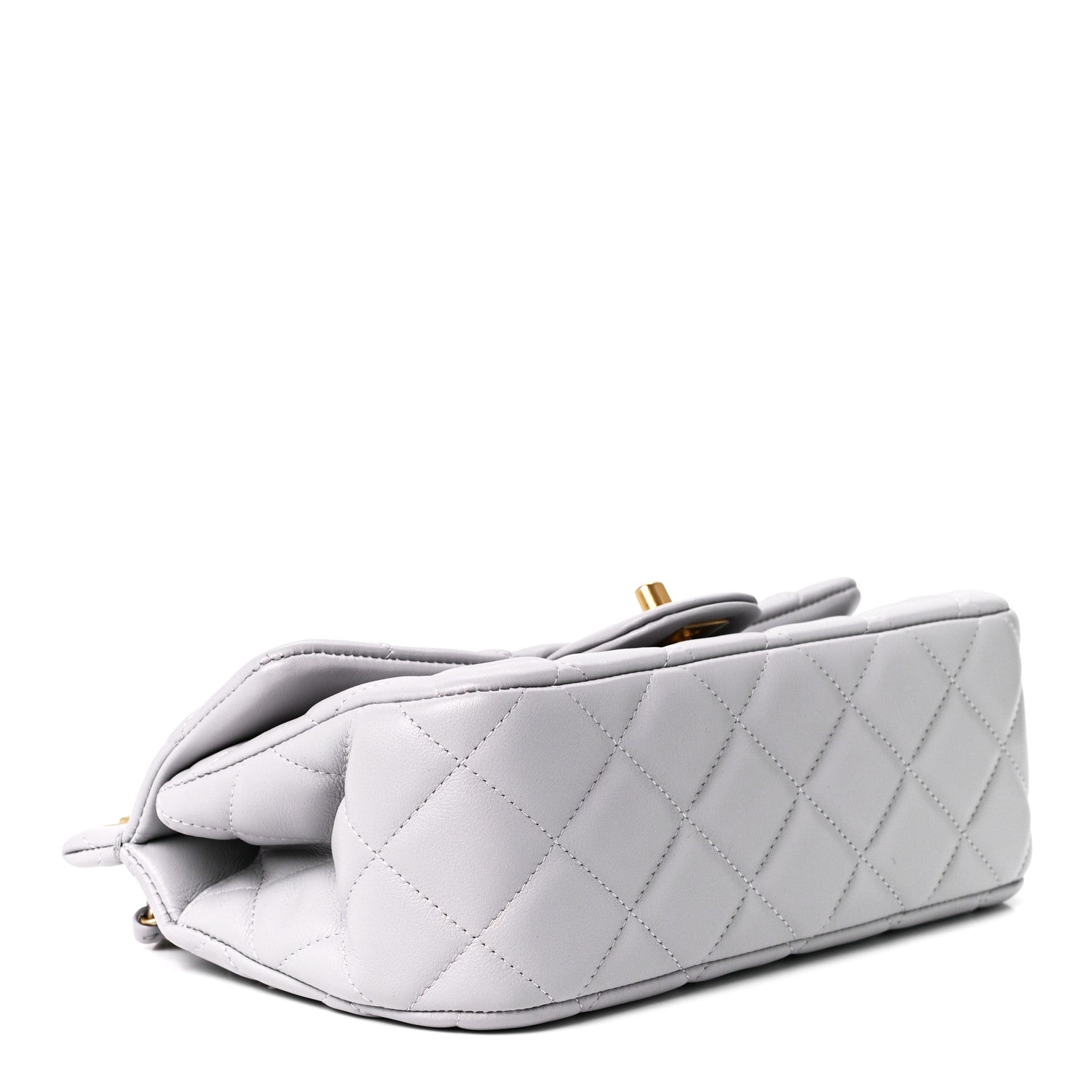 Chanel Calfskin Quilted Small Lady Handle Clutch With Chain Grey 4 of 13