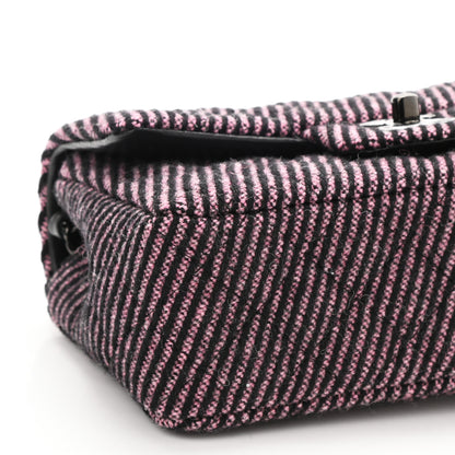 Chanel Wool Tweed Quilted Mini Rectangular Flap Pink Black 8 of 10