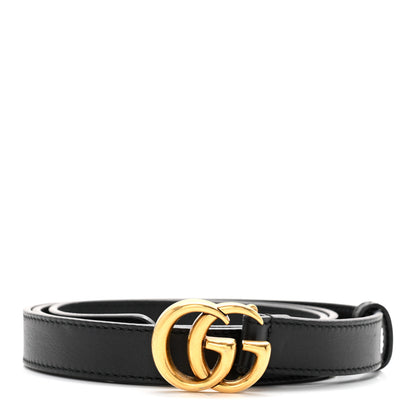Gucci Calfskin Double G 20mm Belt 90 36 Black 1 of 5
